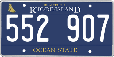 RI license plate 552907
