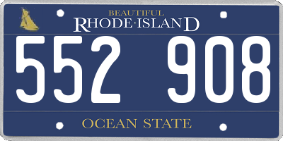 RI license plate 552908