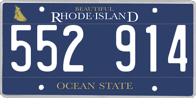 RI license plate 552914
