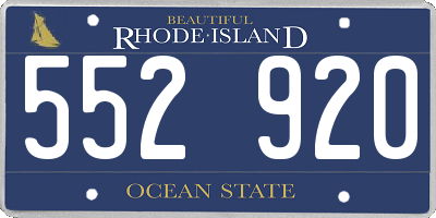 RI license plate 552920