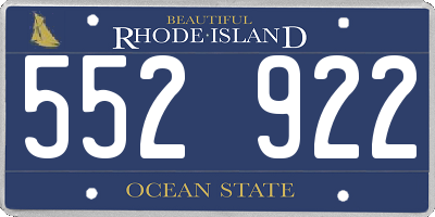 RI license plate 552922