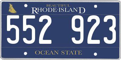 RI license plate 552923