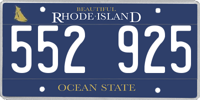 RI license plate 552925