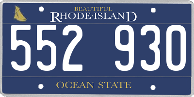 RI license plate 552930