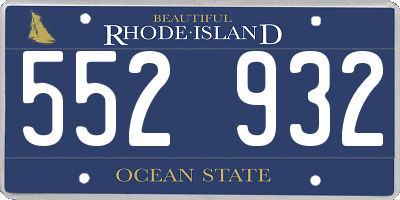 RI license plate 552932