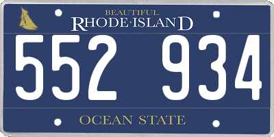 RI license plate 552934