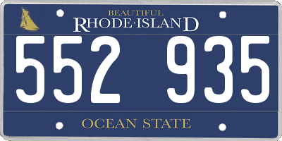 RI license plate 552935