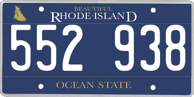 RI license plate 552938