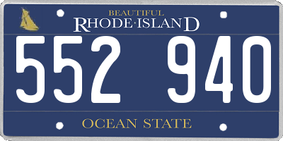RI license plate 552940