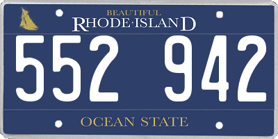 RI license plate 552942