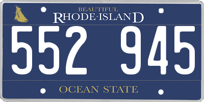 RI license plate 552945