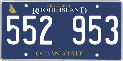 RI license plate 552953