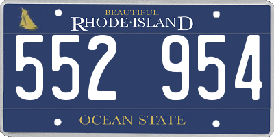 RI license plate 552954