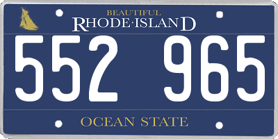 RI license plate 552965