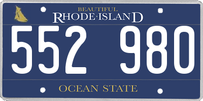 RI license plate 552980