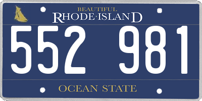 RI license plate 552981
