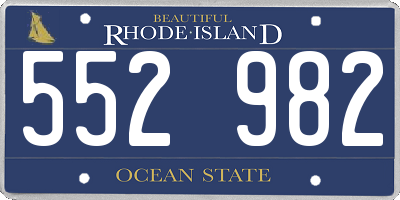 RI license plate 552982