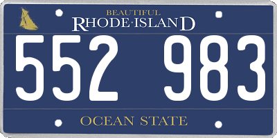 RI license plate 552983