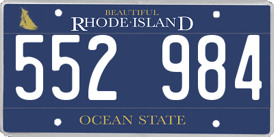 RI license plate 552984