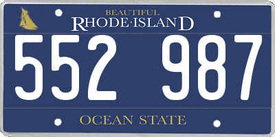 RI license plate 552987