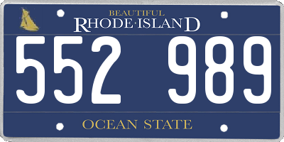 RI license plate 552989