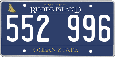 RI license plate 552996