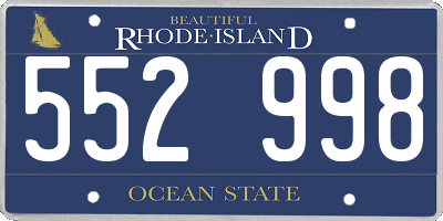 RI license plate 552998