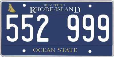 RI license plate 552999