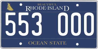RI license plate 553000