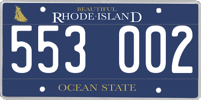 RI license plate 553002