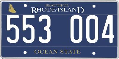 RI license plate 553004
