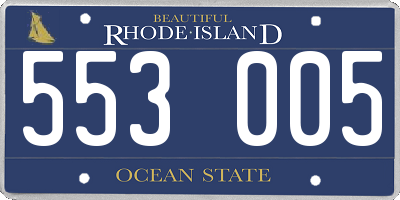 RI license plate 553005