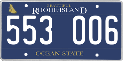 RI license plate 553006