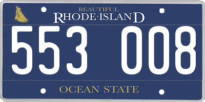 RI license plate 553008