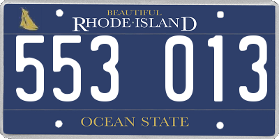 RI license plate 553013