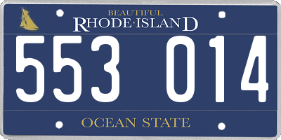 RI license plate 553014