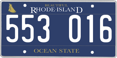RI license plate 553016