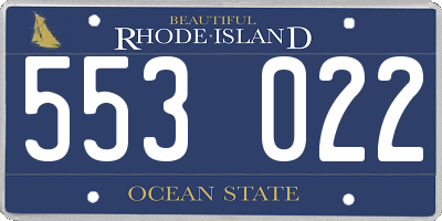 RI license plate 553022