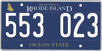 RI license plate 553023