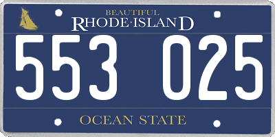 RI license plate 553025