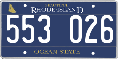 RI license plate 553026