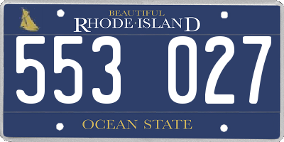 RI license plate 553027