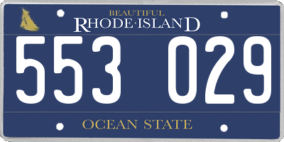 RI license plate 553029