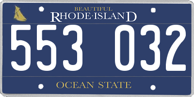RI license plate 553032