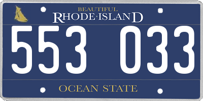 RI license plate 553033