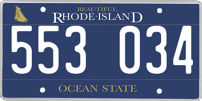 RI license plate 553034
