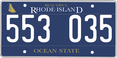 RI license plate 553035