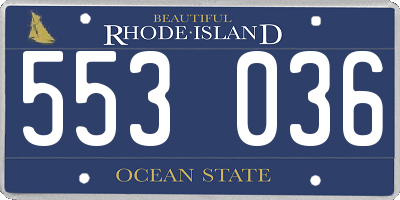 RI license plate 553036