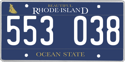 RI license plate 553038