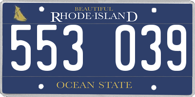 RI license plate 553039